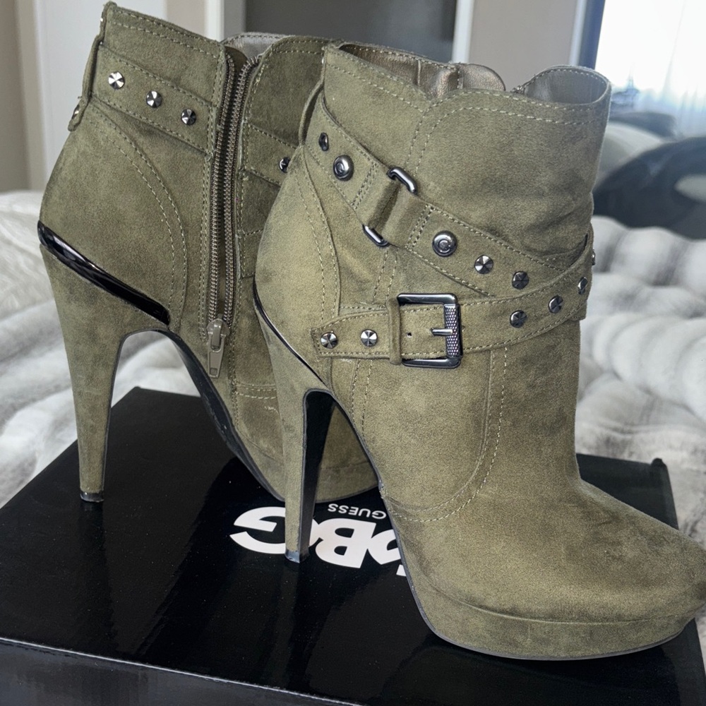 Green GBC by Guess Deeka Platform Booties
